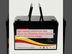 LiFePO4 36V 50Ah Lithium Iron Phosphate-batterijmodule met een nominale spanning van 51.2V