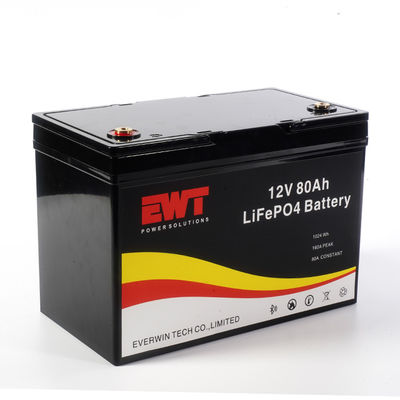 kopen Commerciële opslag 12V LiFePO4 Lithium Ion Battery Pack 12.8V 80Ah Lithium Iron Phosphate Battery met PCB online manufacture