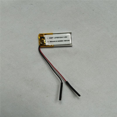 kopen LP301324 3.8V 90mAh Lithium Polymer Battery Oem Odm Ondersteund A-klasse online vervaardiging
