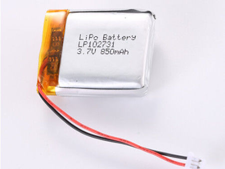 kopen OEM/ODM-ondersteuning 3.7V 850MAH JST Connector Lithium Polymer Battery LP102731 -20°C tot 60°C voor hoge prestaties online vervaardiging