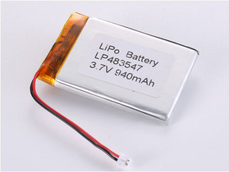kopen LP483547 3.7V 940MAH Lithium Polymer Battery with ROHS Certification and Wide Temperature Range online vervaardiging