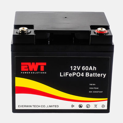 Balck 12V 60Ah LFP Lithium Iron Phosphate Battery Pack voor vervanging van zonne-energiesysteem