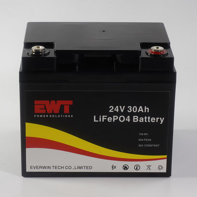 Industriële lithium-ysterfosfaatbatterij van 24 V met 30 A maximale continue ontladingsstroom van -20 °C tot 45 °C en CE-certificering