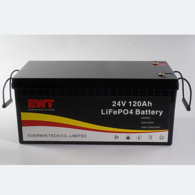 Snel opladen LFP 24V batterij met 120A continue maximale ontlading en aangepaste batterijkas 4-6 uur oplaadtijd