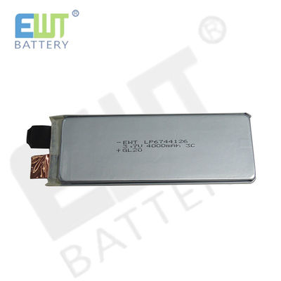 Lithiumpolymerbatterij LP6744126 3.7V 4000mAh 3C voor 1 maand