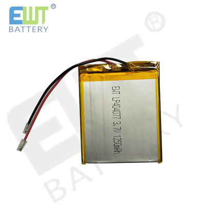 Zilveren kleur Lithiumpolymerabatterij met kortsluitbescherming LP404077 3.7V 1250mAh