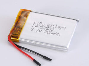 LP302535 3.7V 200MAH LiPo-pakket met hoge snelheid met 3,7V spanning ontladingstemperatuur -20°C tot 60°C
