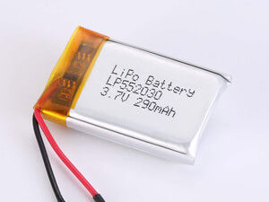 500 Cycles Cycle Life Prismatische LP552030 3.7V 290MAH Lithiumpolymeraccumulator voor drones -10C -65C