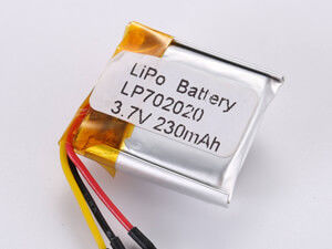 LP702020 3.7V 230MAH Lithiumpolymerbatterij met Pcm -10C -65C opslagtype