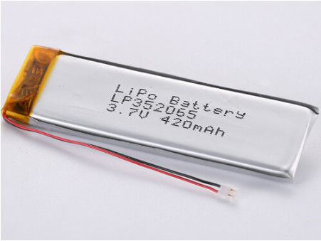 LP352065 3.7V 420MAH Lithium Polymer Battery met 50mm rode en zwarte draden ROHS gecertificeerd 12 maanden garantie