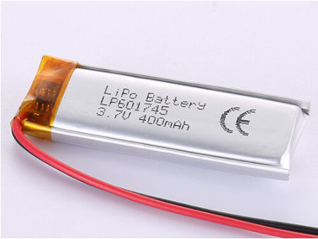 Langdurige energie Lithium Cobalt Oxides LP601745 3.7V 400MAH batterij met 12 maanden garantie