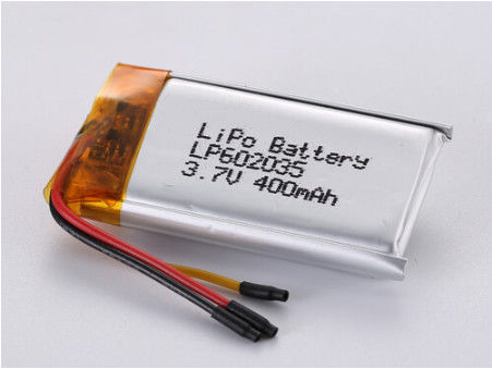 LP602035 3.7V 400MAH Lage temperatuur Li-po batterij Lithium Cobalt Oxiden Zilveren folie Doorzichtig PVC-monster