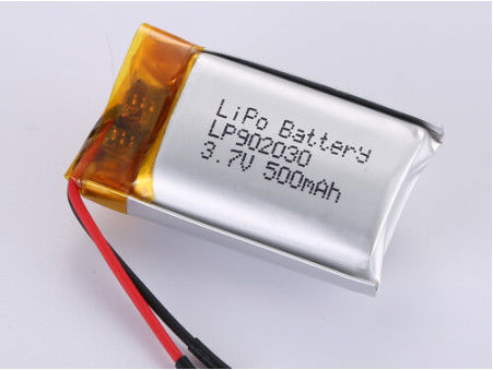 LP902030 3.7V 500MAH LiPo-pack met hoge capaciteit CC/CV-oplaadmethode en lithiumpolymerchemie