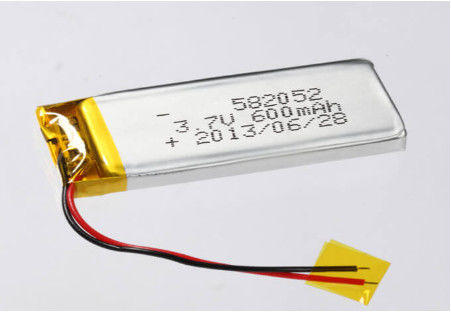 3.7V 600MAH CC/CV oplaadmethode Prismatische Li-ion batterij Fabrikanten 582052 Lithium Polymer Battery Zilver