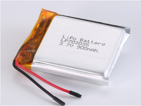LP703035 3.7V 900MAH Lithiumpolymerbatterij met beschermd circuit en ontladingstemperatuur -20°C tot 60°C