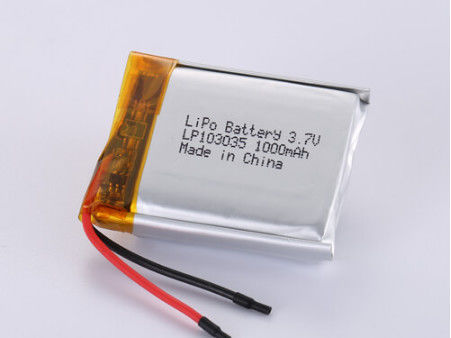 LP103035 3.7V 1000mah Li-ion batterij fabrikanten, Soft Pack Lithium Polymer oplaadbare batterij Overontladingsbescherming