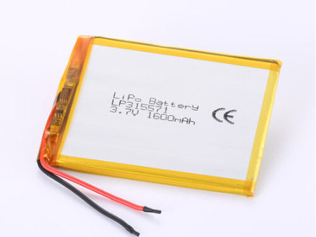 LP315571 3.7V 1600mAh Li-ion batterij met overladingsbescherming en lange levensduur