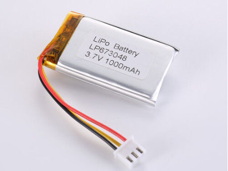LP673048 3,7V 1000MAH Li-ionbatterijen fabrikanten 3,7V 1C Piekontladingssnelheid Zilver Lithiumpolymerabatterijen voor elektronische apparaten
