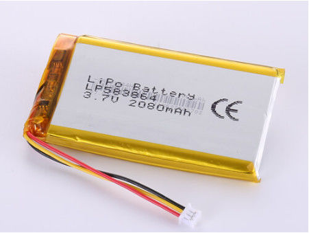 OEM Acceptabele LP583864 3.7V 2080MAH Li-ionbatterijen Fabrikanten met een houdbaarheid van 1 jaar en een LiPo-pack met een hoge capaciteit