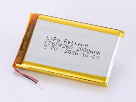 Acceptabele OEM-lithiumpolymerbatterij met een houdbaarheid van 1 jaar en LP604260 3.7V 2000MAH Li-ionbatterijfabrikanten