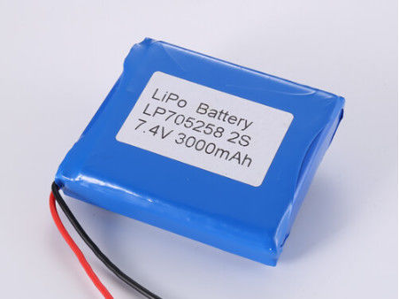 Duurzame LP705258 7.4V 3000MAH Lithium Polymer Battery met opslagtype Oplaadbaar en krachtig