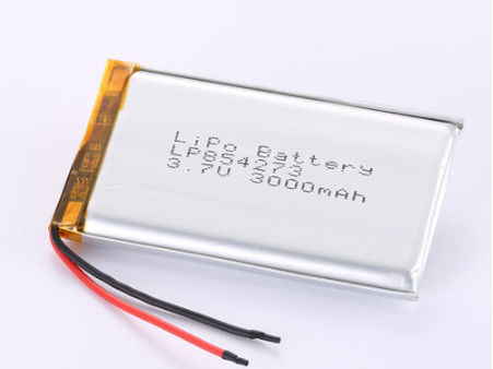 LP854273 3.7V 3000MAH Lithiumpolymerbatterij CC/CV Laadmethode Overontladingsbescherming JST/Aangepast type aansluiting