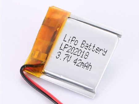 Industriële polymeer-li-ionbatterij met PCB-bescherming en oplaadbaar ontwerp LP202018 3.7V 42MAH