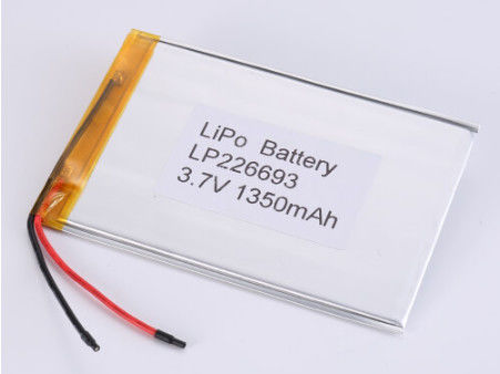 Overstromingsbescherming Sneloplaadbare lithiumpolymerbatterij met 3,7V open spanning en PCB-bescherming LP226693 3,7V 1350MAH