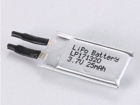 LP171320 3.7V 25MAH Lichte en krachtige lithium-polymer oplaadbare batterij met PCB-bescherming