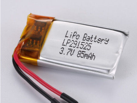 Overstromingsbescherming inbegrepen LP291525 3.7V 85MAH Li-ionbatterij voor snelle verzending